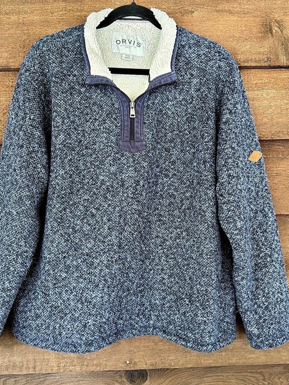 Orvis Men's Fleece Quarter-Zip in Blue XL